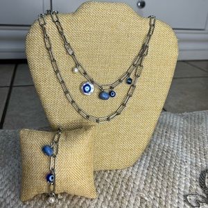 Collar y pulsera handmade. Stainless steel, ojo turco🧿